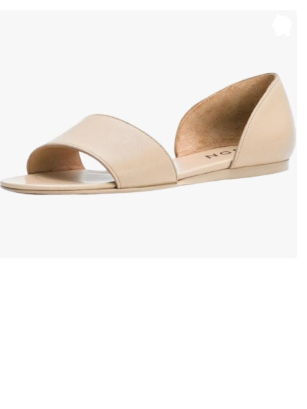YDN Beige Comfy Peep Toe D'Orsay Casual Flat Sandals Slip on Party Walking Shoes